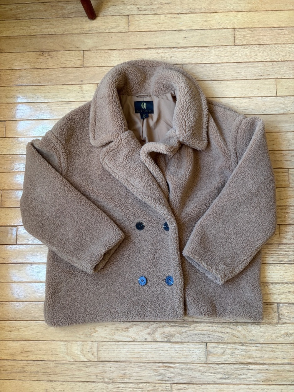 House of Harlow Double Breasted Faux Shearling Teddy Coat